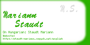 mariann staudt business card